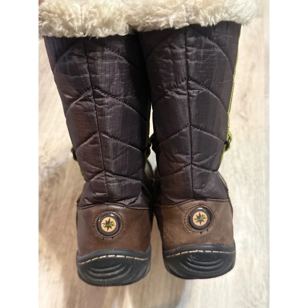 J-41 Valley Brown‎ Leather Waterproof Winter Boots Faux Fur Lining Womens 7.5